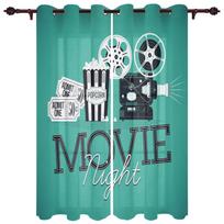 Popcorn Movie Glasses Window Curtains Home Decor Bedroom Curtains Kitchen Door Drapes Curtains for Living Room 135W x 60H(cm) gray
