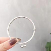Fu Shi Zu Yin 999 Pure Silver Bracelet Women's Retro Silver Ornament Plum Blossom Bell Bracelet Handmade Push Pull Ancient Silver Bracelet 15