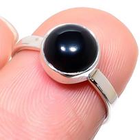 Natural Black Onex Gemstone Handmade 925 Sterling Silver Jewelry Ring S.6 b4i84