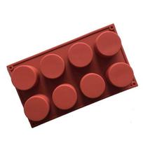 WTEMPO 1PC 8 Cavities Simple Cylindrical Cake Mold Creative Cookie Chocolate Mousse Mold Home DIY Ice Cream Ice Cube Candy Silicone Mold 28.6*16.5cm plytų raudona spalva