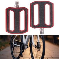 Dviračio pedalai Aliuminio lydinio Dviračių guoliai Matinis pedalas kelionėms lauke raudona