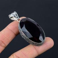 Ametisto akmens pakabukas Solidus 925 svarų sterlingų sidabro pakabukas Papuošalas Dovana Unisex LG-001 black