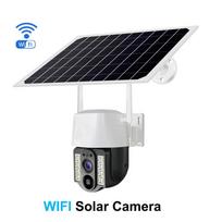 Nauja 4G 1080P SIM kortelė Saulės išmanioji kamera 4K CCTV WiFi IP lauko dviejų objektyvų belaidė kamera vandeniui atspari CCTV namų apsaugos apsauga WIFI Camera