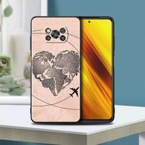 Cover For Xiaomi Mi Poco X3 NFC M3 M4 Pro Case F3 GT F1 X2 11 Lite 11T 10T Note 10 9T TPU Silicone Shell Plane Traveled World Mi Poco X3 yellow