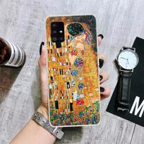 Gustav Klimt Desig telefono dėklas, skirtas Samsung Galaxy A52 A53 A12 A13 A22 A23 A32 A33 A72 A73 A42 A02S A03S 5G A50S dangtelis Coq Samsung A03S orange