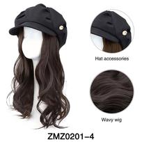 MISSQUEEN Synthetic Beret And Fisherman's hat Wig Extension Long Wavy Hair Suitable For Women Daily Wear 50cm