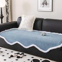 Chenille Herringbone Shaped Plush Sofa Cushion Autumn and Winter Thickening Sofa Cover Cushion 90*90cm black