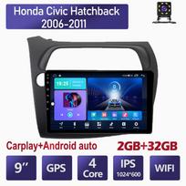 4+64GB skirtas Honda Civic Hetchback 2006-2011 Android Car Radio Stereo Multimedia Video Player Navigation GPS Carplay LHD RHD IPS Ekranas 4+64GB 2+32GB
