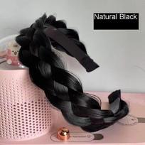 „Twist Braid“ perukas, galvos juosta mergaitėms, plaukų aksesuarai, plačiabrylis, vientisas rėmelis, galvos lankelis Brownish Black black