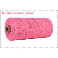 3mm 100% Cotton Cord Colorful Handmade Rope Twisted Macrame String DIY Home Wedding Decoration Supply Film Packaging 100m 3.02mm