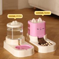 Madden Pet Cat Automatic Drinking Water Feeder Large Capacity Water Dispenser Dry Wet Separation Food Container Cat Dog Bowl