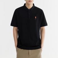 Ice Silk Pearl Cotton Black Embroidered Polo Collar Short Sleeved Shirt for Men's Summer New Trendy Versatile Half Sleeved T-shirt XXXL balta