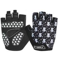 Road Bike MTB Cycling Gloves Kids 3MM Gel Pad Breathable Shock-Absorbing Plam Protective Bicycle Gloves Half Finger Bike Gloves M rožinė