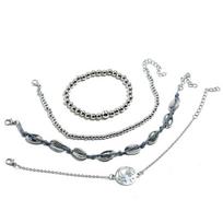 Simple Set Bracelet, Trendy Fashion Simple Shell Map Beads Four-piece Bracelet Bracelet sidabras