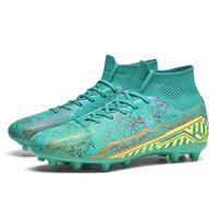 Football Shoes Football Boots High -top Elastic Socks Short Nail Football Shoes Children's Large Size Football Boots 36 žalsvai mėlyna