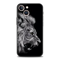 Liūtas Laukinių Gyvūnų Prabangus Telefono Dėklas Skirtas iPhone 13 15 14 12 Mini 11 Pro MAX XR X SE XS 7 8 Plus Silikoninis Juodas Apsauginis Dangtelis iPhone 12Pro Max gray