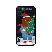 Black tpu case for iphone 5 5s se 2020 6 6s 7 8 plus x 10 XR XS 11 12 mini pro MAX back Merry Christmas Snowman New Year iphone 5 5S SE