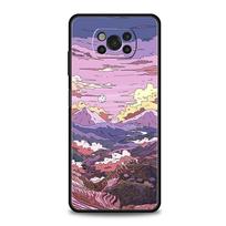 Japan Sunset Scenery For Xiaomi Poco X5 Pro Soft Phone Case For Poco X4 X3 NFC F5 Pro F4 F3 GT M5 M4 Pro 5G M3 C51 C50 C55 Cover Poco C55 gray