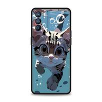Case For Oppo Find X6 Pro X5 A54 A53 A52 A9 A15 A95 A17 A76 A74 A57 A31 Reno8 Reno7 Reno6 Pro 5G Cover cartoon cat Art fashion Oppo Find X6 gray
