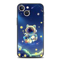 Prabangus dėklas telefonui iPhone 15 14 11 Pro Max 13 12 XS X XR SE3 7 8 Plus Juodas Mielas Animacinis Astronautas Dangtelis Apsauginis Funda iPhone 14 Plus black