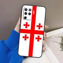 Gruzijos vėliavos telefono dėklas OPPO A54 A74 A94 A53S A1K A15 A16 A3S A5S A83 A91 A93 A5 A9 A53 A31 A52 A72 OPPO A72 blue