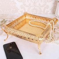 Laikiklis Sandėliavimo lentyna Metalinis užkandžių padėklas Party Home Decor Square