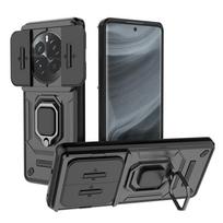 For Realme 13 12 Pro Plus 5G Battle Bear Slide Push Window TPU + PC Shockproof Metal Ring Car Magnetic adsorption Stand Back Case Cover Shell For Realme 13 Pro+ violetinė