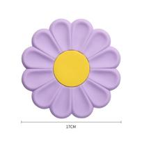 Ramunės Gėlės Silikoninis Karščiui Atsparus Kilimėlis Paprastas Patvarus Mielas Japoniški Silikoniniai Padėkliukai Puodams ir Keptuvėms Anti-nusiplikymas 9.5cm violetinė