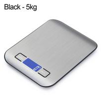 Precizinės nerūdijančio plieno LCD skaitmeninės virtuvinės svarstyklės Elektroninės svarstyklės 10KG/5KG Elektroninės svarstyklės Black - 10kg gray