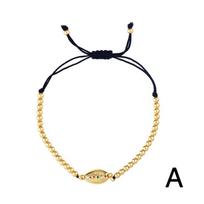 4Pcs Shell Bracelet 24K Gold Bracelet Fashion Zircon Female Bracelet A black