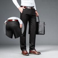 Spring Casual Pants Men'S Solid Color Versatile Pants Autumn Business High-Quality Men'S Pants 28 juoda