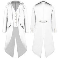 Vintage Steampunk Noble Palace Tuxedo for Men Renaissance Gothic Halloween Jacket Medieval Coat Cosplay Costume XXXXL geltona