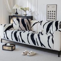 Sofa pagalvėlė Švelnus prabangus Zebrų raštas Triušio aksomas Sofa pagalvėlė Storas neslystantis sofos užvalkalas Švelnus prabangus Aukštos klasės Rudens ir žiemos stilius 70*70cm