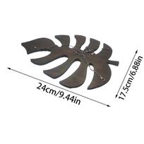 Medinė vyno lentynėlė vyno stiklo lentynėlė lapų raudono vyno puodelio laikiklis Monstera vyno lentynėlė 24cm gray
