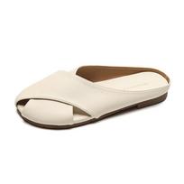 Šlepetės Moteriškos vasarinės plokščiapadės basutės 43 beige