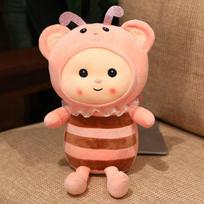 Mieli bitės pliušiniai žaislai Super miela bitės pagalvė Iškamšytos minkštos gyvūnų lėlės Kawaii žaislas vaikams Vaikų gimtadienis 40cm rožinė