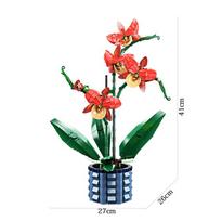 Kūrybingos gėlės puokštė Orchidėja Bonsai Konstruktorių rinkinys Vazoninių augalų modelis Namų dekoracija Žaislas vaikams Dovanos