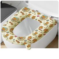 EVA Foam Printed Toilet Seat Cover Washable Thicken Waterproof Universal Mat Cover Pad Cushion Seat Case Toilet Cover Bathroom A