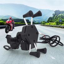 12V Motorcycle X Type Phone Charger Holder Waterproof 360 Degree Rotation Adjustable For Rearview Mirror Mounting juoda