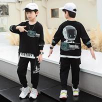 Boys Spring and Autumn Suits Astronaut Pattern Sports Suits 120 mėlyna