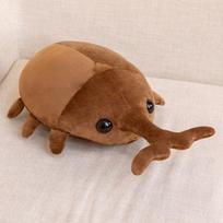 1pc 50 /60cm Creative Simulation Insect Plush Toys Stuffed Cartoon Dolls Kawaii Beetle Pillow Kids Boys Birthday Gifts 50cm tamsiai ruda spalva