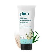 Plum Tea Tree Buildup Control Scalp Scrub |  For All Hair Types | 100% Sulphate & Silicone-Free | 100% Vegan white
