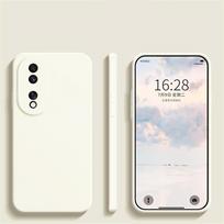 For Honor 90 dėklas Kvadratinis skystas silikonas Kameros objektyvo apsauga Telefonų dėklai For Honor 90 Pro Honor90 Pro Atsparus smūgiams minkštas dangtelis Honor 90 white