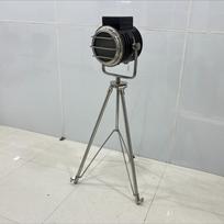 Nautical Nickel Finish and black Wood Searchlight Chrome Tripod Home Décor Nautical Collectible spotlight Floor Lamp