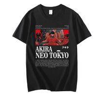 Akira Neo Tokyo T Shirt Unisex Unisex Fashion Anime Cartoon T-shirt Harajuku Casual Ullzang Japanese Style Short Sleeve Summer Tops Tees L