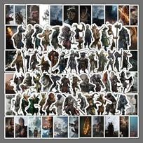 Black Myth: Wukong colorful stickers, 100 pieces (not repeated), waterproof and sunscreen. gray