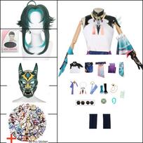 Xiao Cosplay  Game Costume Carnival Halloween Party Clothing Outfit Game Set Uniform Cos Suit S black