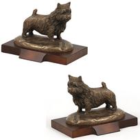 Norwicho terjeras - šuns statulėlė, figūrėlė biurui, trofėjus šunų parodai, „Art-Dog“ prekės ženklas ruda