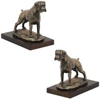 Bokseris, Vokiečių bokseris III - šunų figūrėlė, šuns silueto figūrėlė, trofėjus Art-Dog šunų parodai ruda