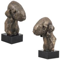 Bedlington Terrier, Rothbury Terrier, Rodbery Terrier - Dog statue, bust on stone base, sculpture, trophy for dog show by Art-Dog brand ruda